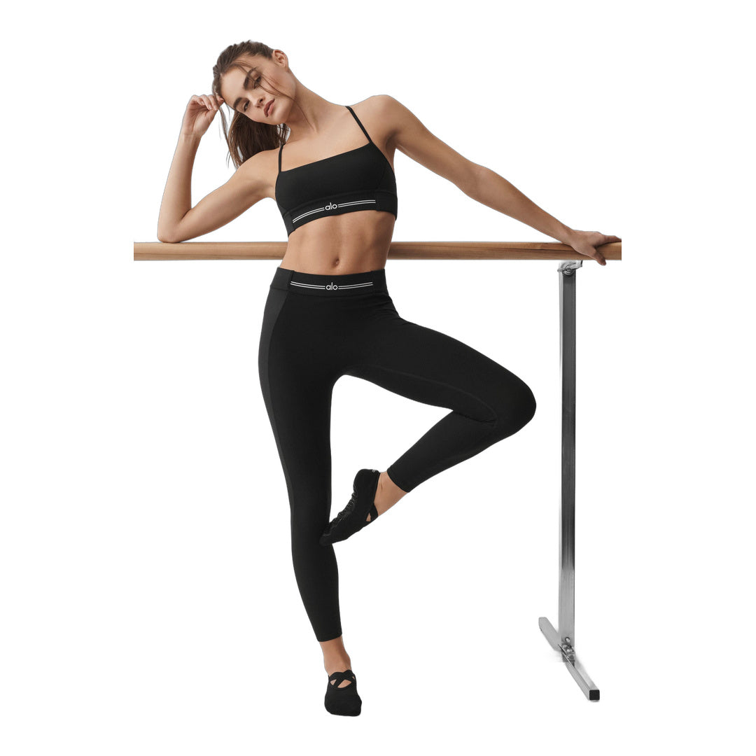 alo Alosoft High-Waist 7/8 Relay Legging - Black/White by Alo Yoga