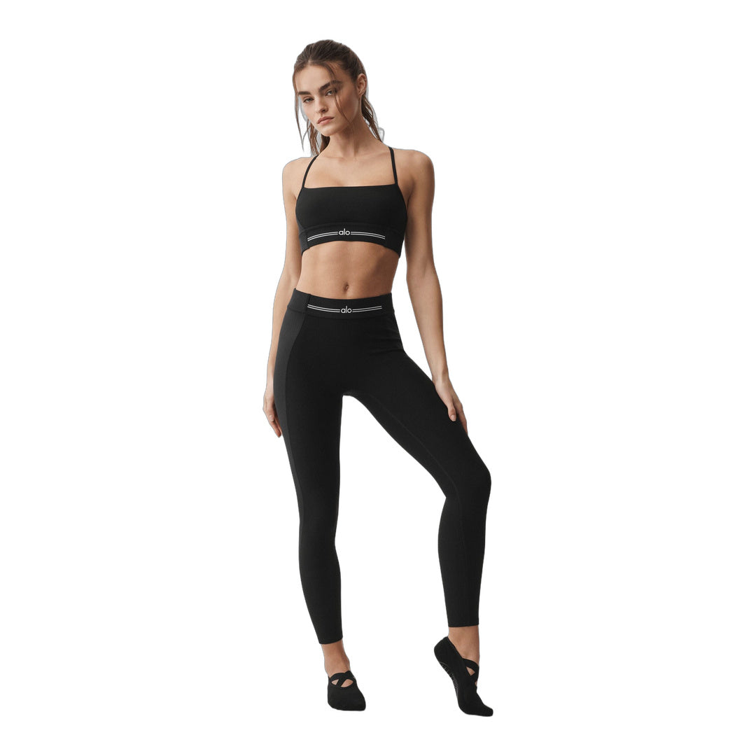 alo Alosoft High-Waist 7/8 Relay Legging - Black/White by Alo Yoga
