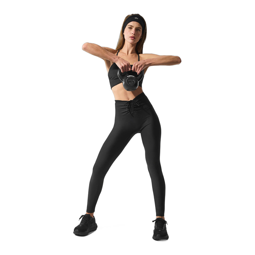 alo Airlift Mesh High-Waist Divine Legging - Black by Alo Yoga
