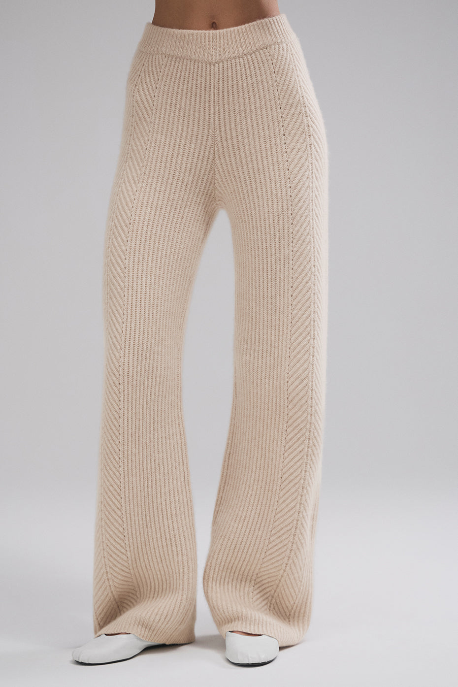 Winter Magic Cashmere Wide Leg Pant - Birch Heather (W54200P)