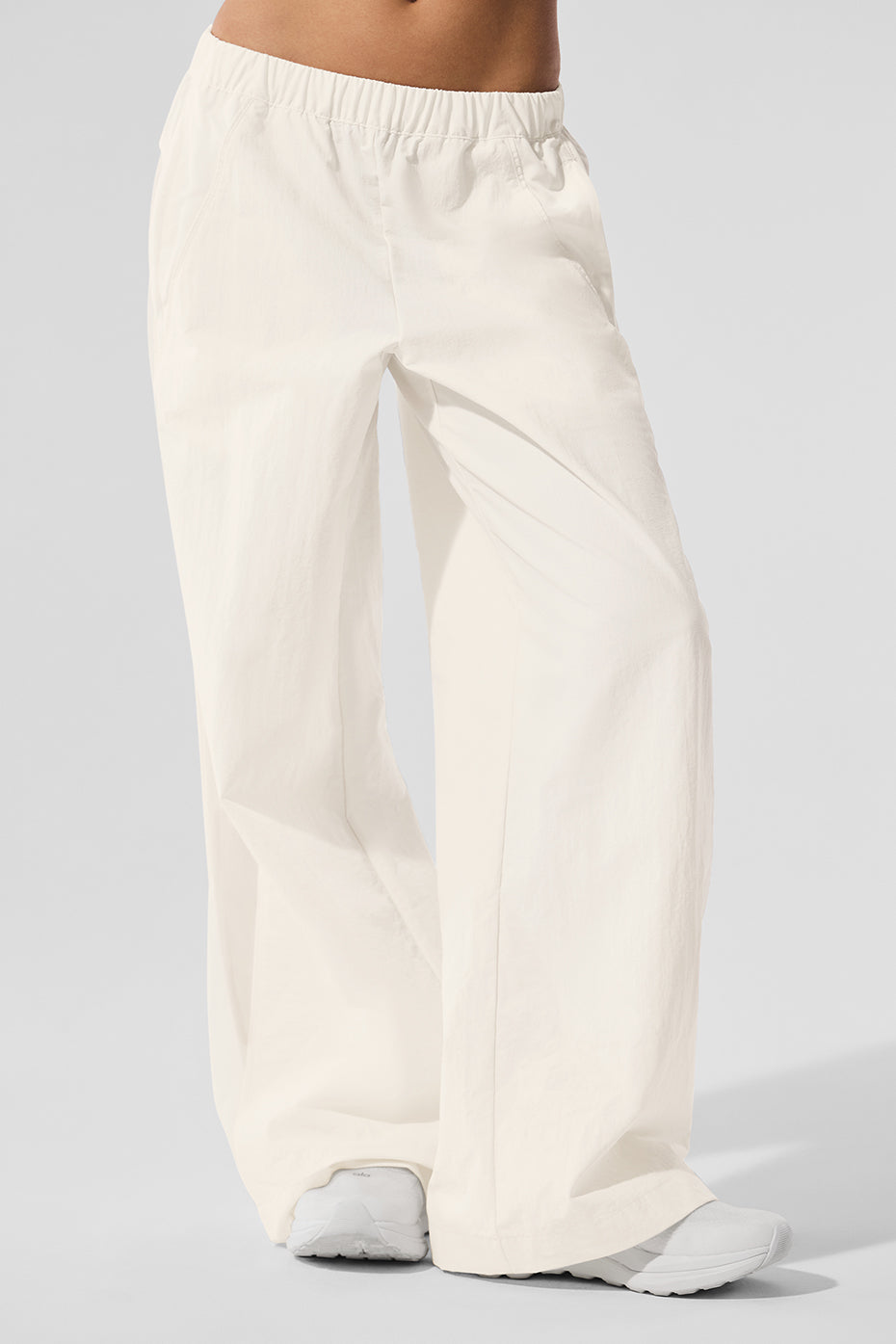 High-Waist Origin Wide Leg Track Pant - Ivory (W54204R)