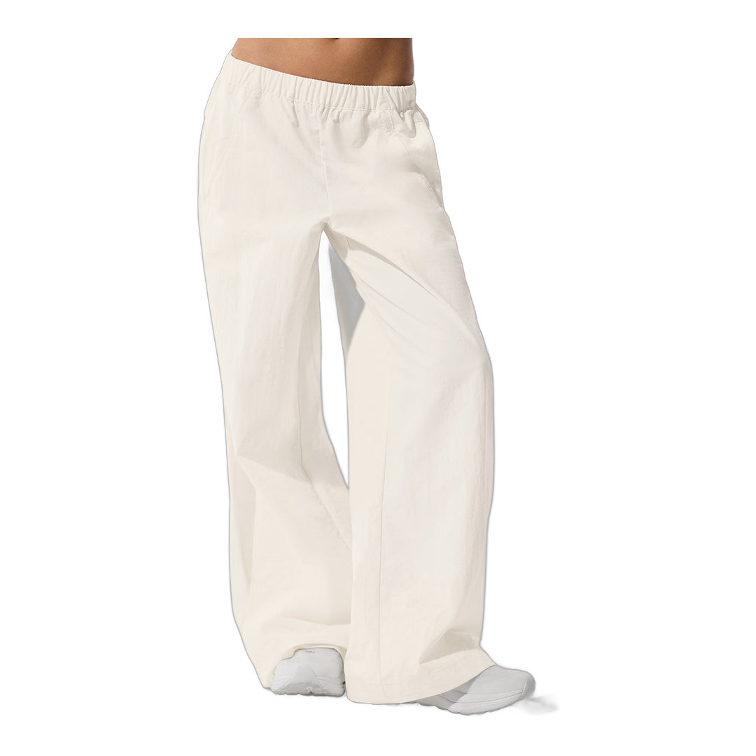 alo High-Waist Origin Wide Leg Track Pant - Ivory by Alo Yoga