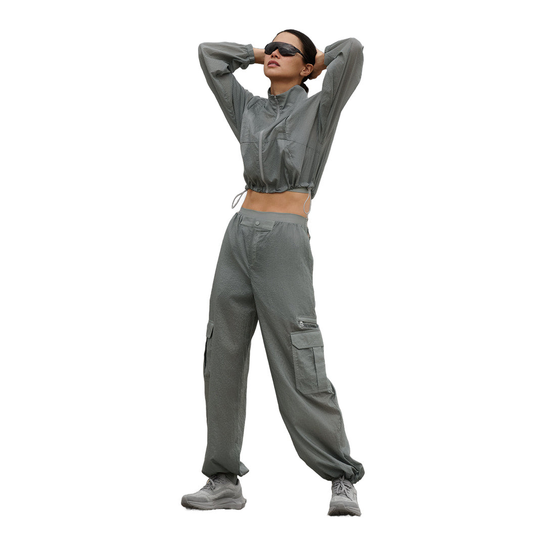 alo Sheer Game Time Wide Leg Jogger - Lunar Grey by Alo Yoga