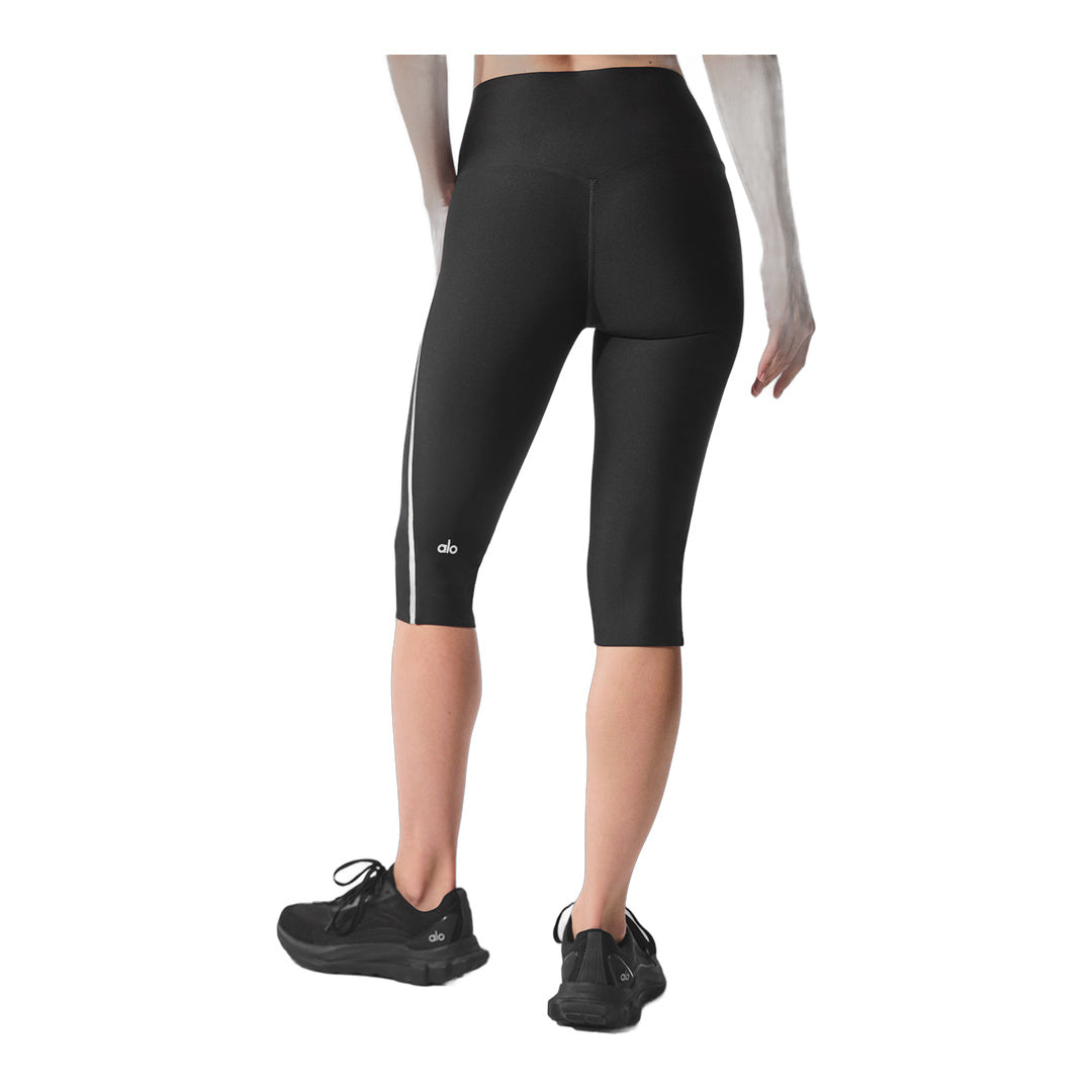 alo Airlift High-Waist Super Sleek Contrast Capri - Black/White by Alo Yoga