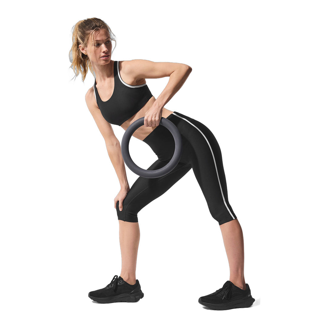 alo Airlift High-Waist Super Sleek Contrast Capri - Black/White by Alo Yoga