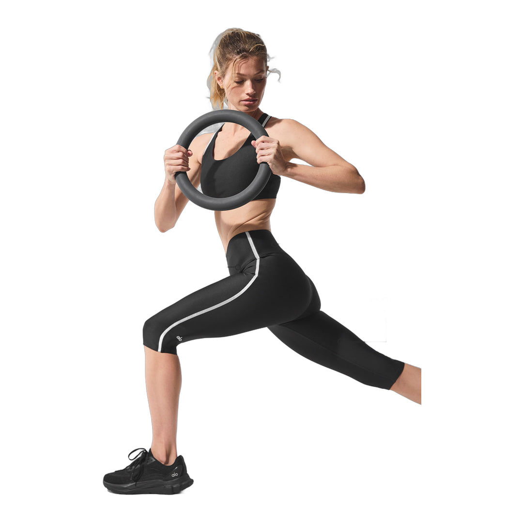 alo Airlift High-Waist Super Sleek Contrast Capri - Black/White by Alo Yoga