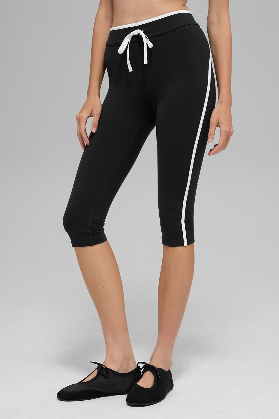 Airbrush High-Waist Race Pace Capri - Black/White (W54235R)