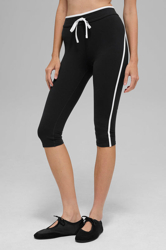 Airbrush High-Waist Race Pace Capri - Black/White (W54235R)