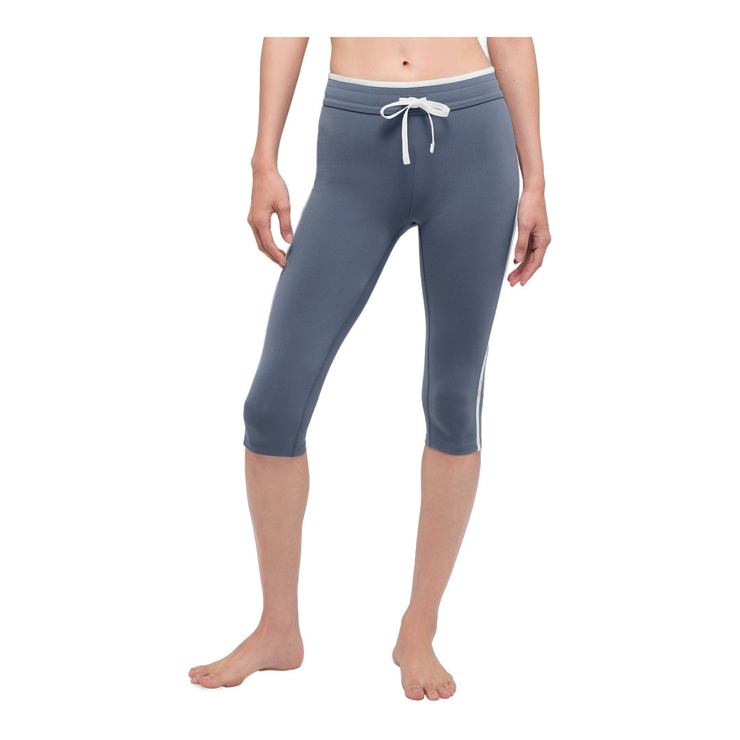 alo Airbrush High-Waist Race Pace Capri - Bluestone/White by Alo Yoga