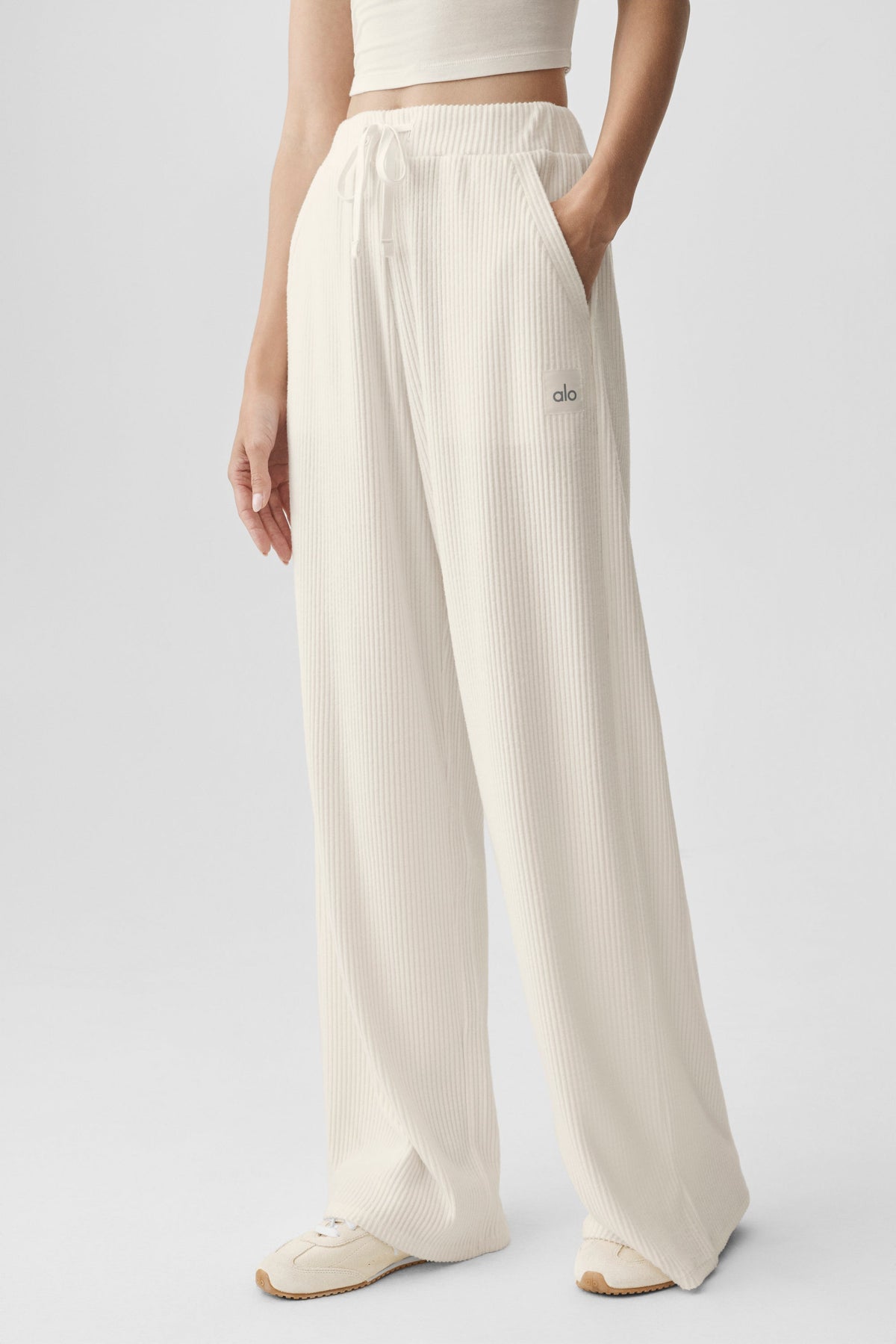 Alo Yoga Muse Wide Leg Pant in Ivory, product image 3 of 5