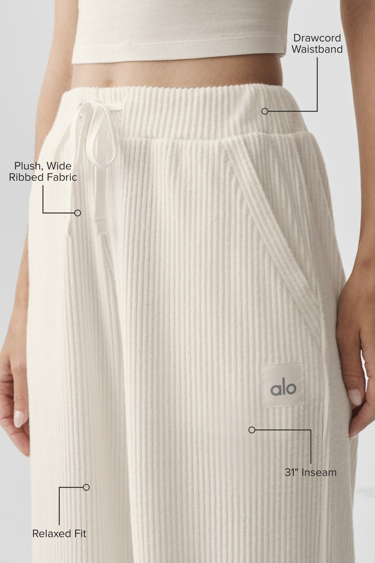 Alo Yoga Muse Wide Leg Pant in Ivory, product image 2 of 5
