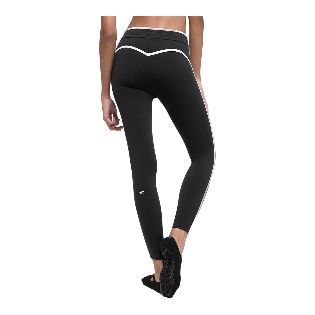 alo Airbrush High-Waist Race Pace 7/8 Legging - Black/White by Alo Yoga