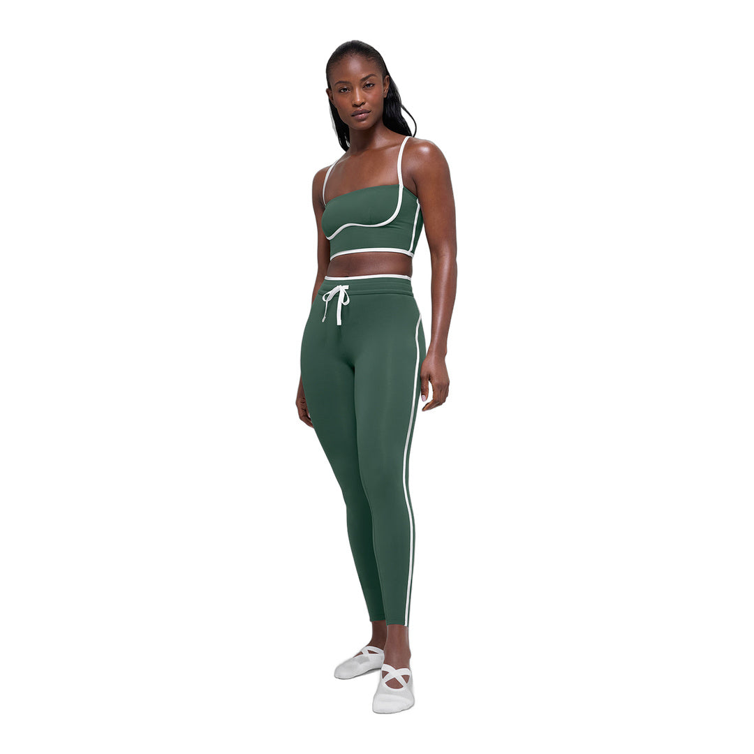 alo Airbrush High-Waist Race Pace 7/8 Legging - Clover Green/White by Alo Yoga