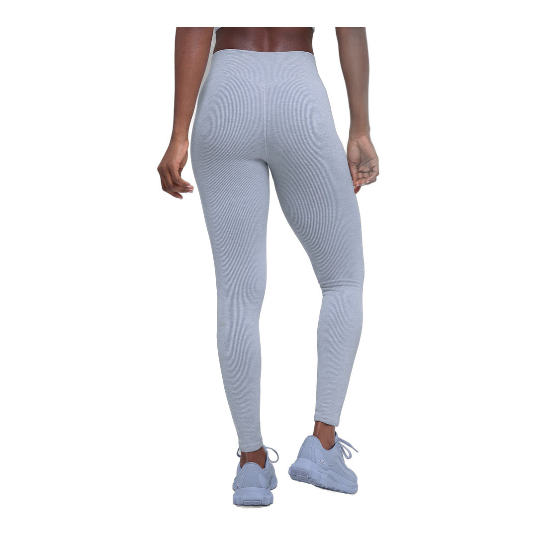 alo Seamless High-Waist Two Tone Rib Legging - Winter Frost Heather by Alo Yoga