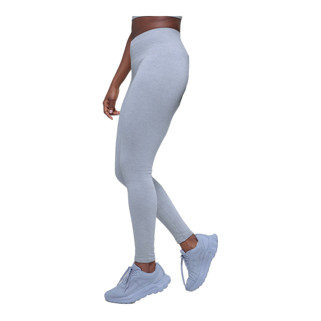 alo Seamless High-Waist Two Tone Rib Legging - Winter Frost Heather by Alo Yoga
