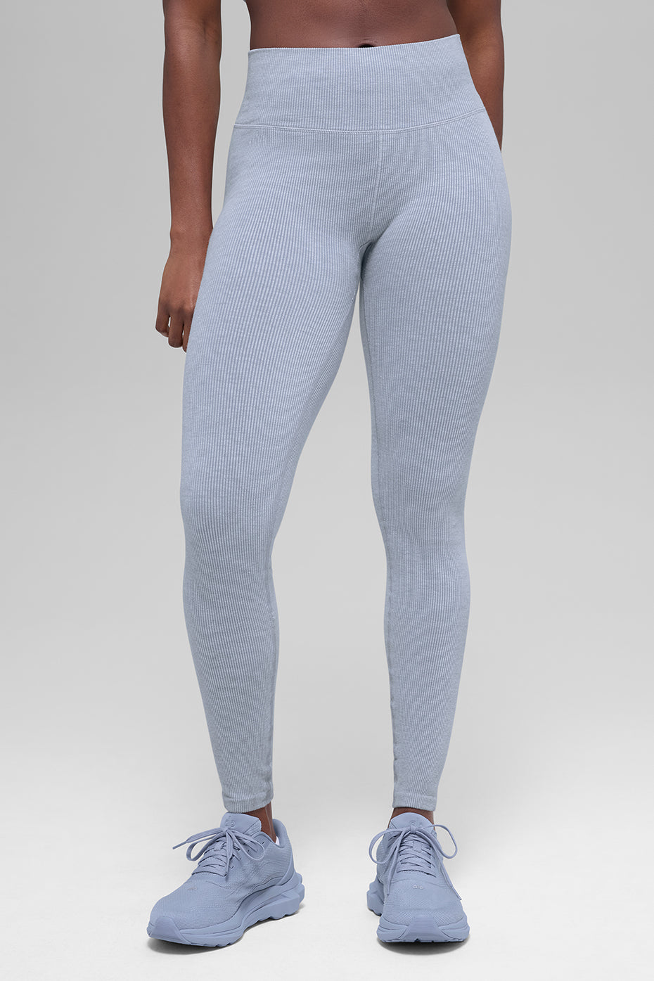Seamless High-Waist Two Tone Rib Legging - Winter Frost Heather (W54268R)