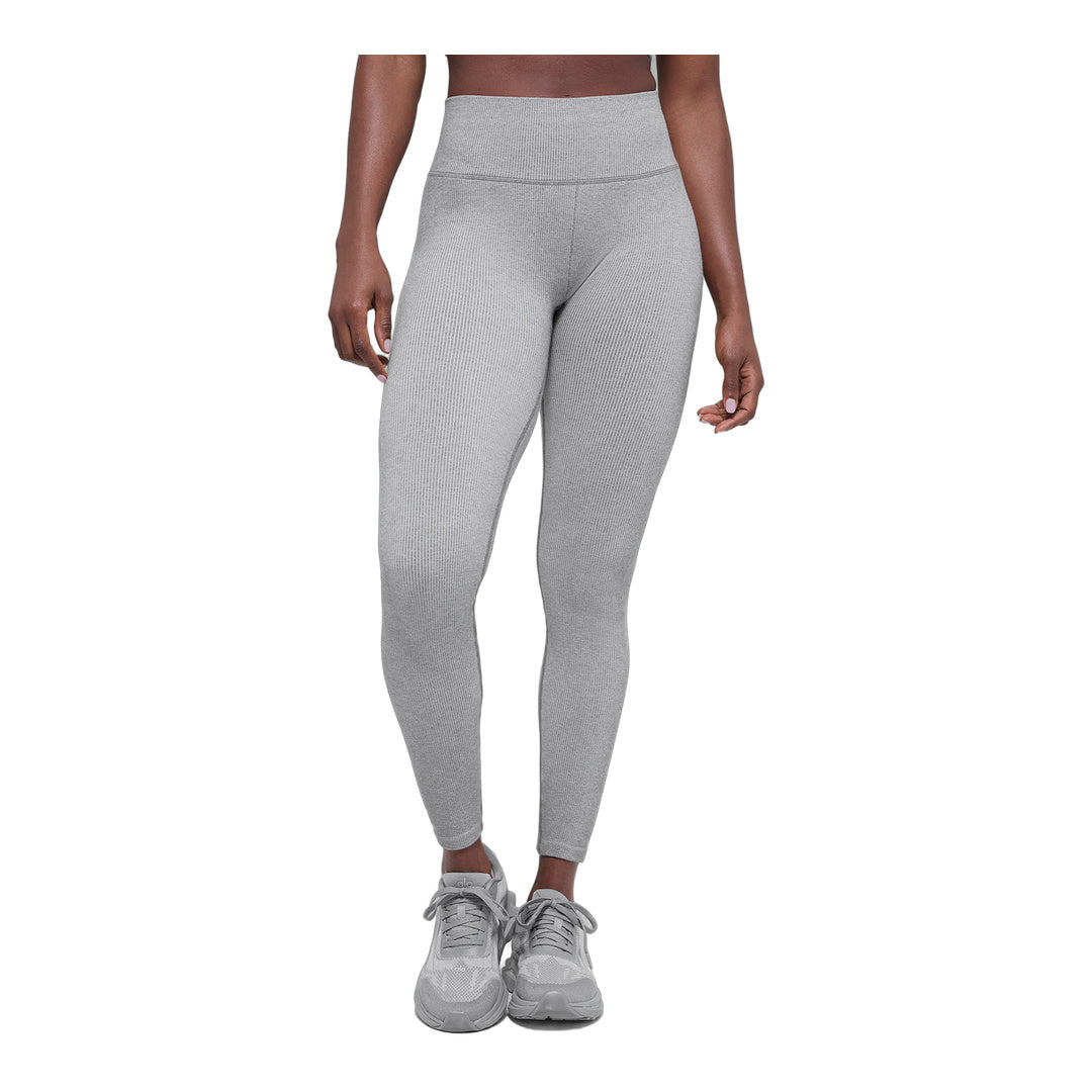 alo Seamless High-Waist Two Tone Rib Legging - Light Misty Grey Heather by Alo Yoga
