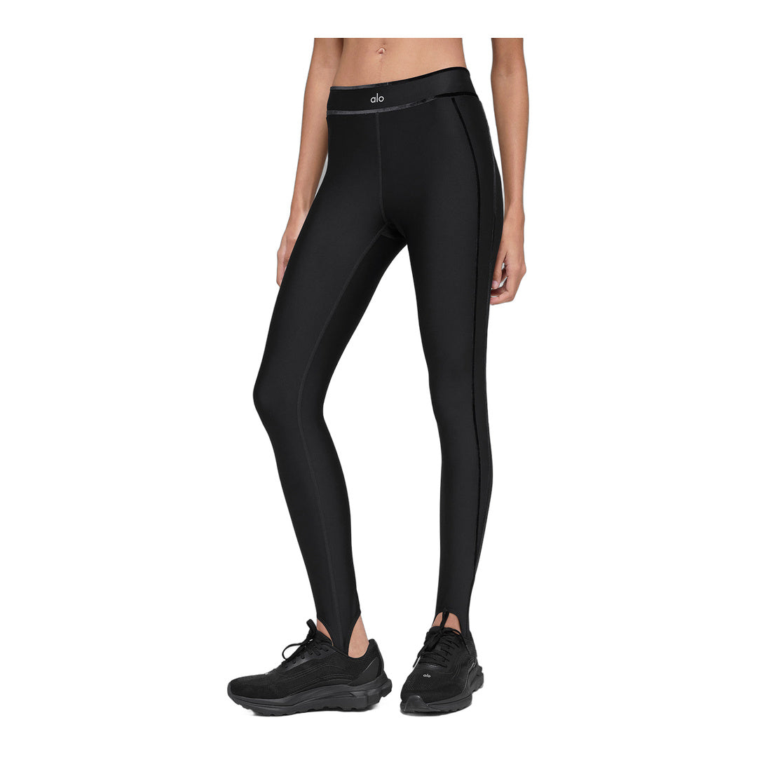 alo Airlift High-Waist Love Language Stirrup Legging - Black by Alo Yoga