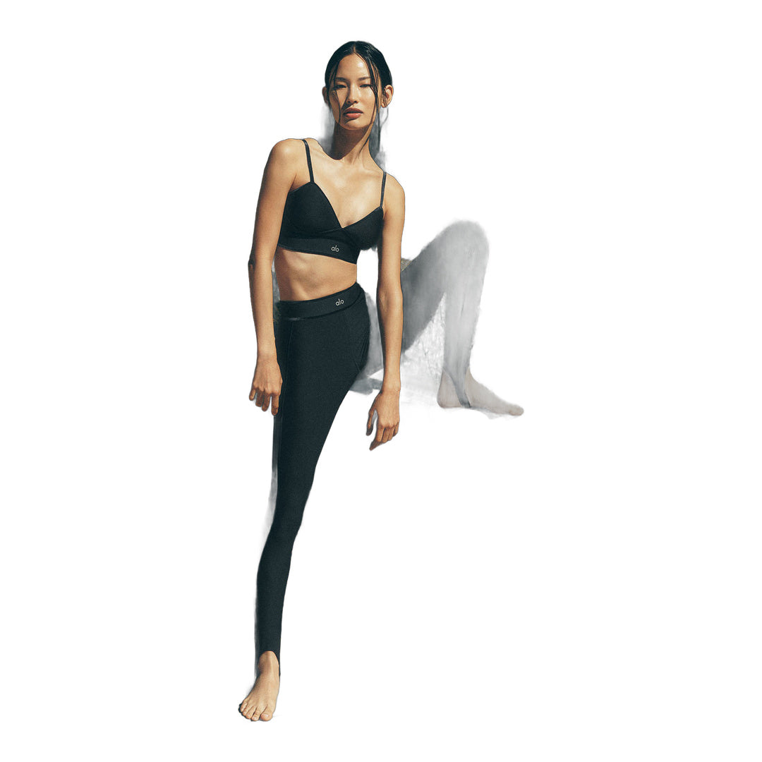 alo Airlift High-Waist Love Language Stirrup Legging - Black by Alo Yoga