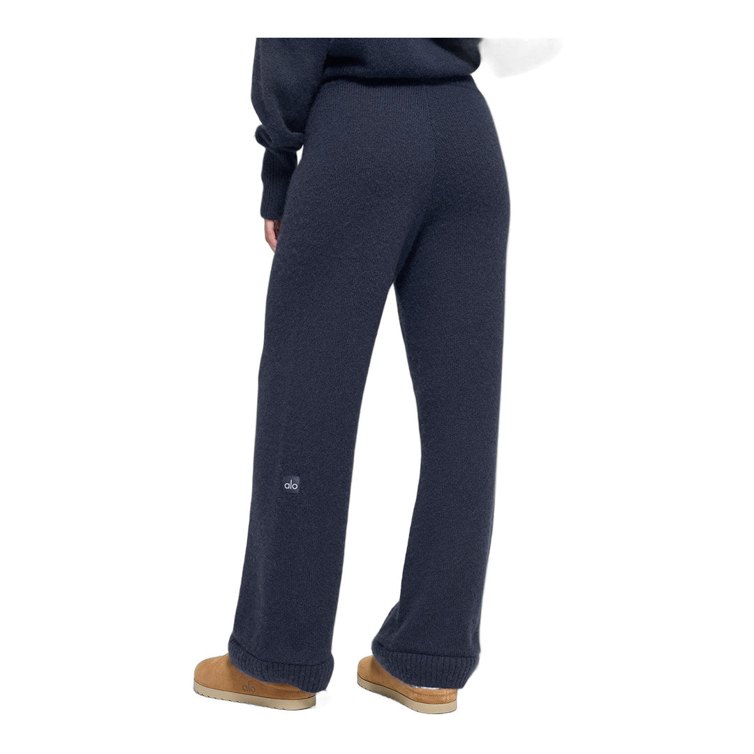 alo Wool Cashmere High-Waist New Class Wide Leg Pant - Navy by Alo Yoga