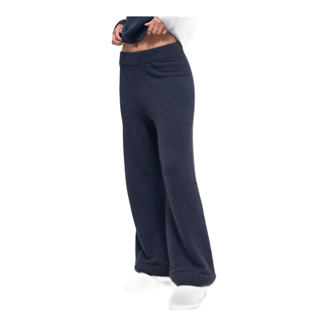 alo Wool Cashmere High-Waist New Class Wide Leg Pant - Navy by Alo Yoga
