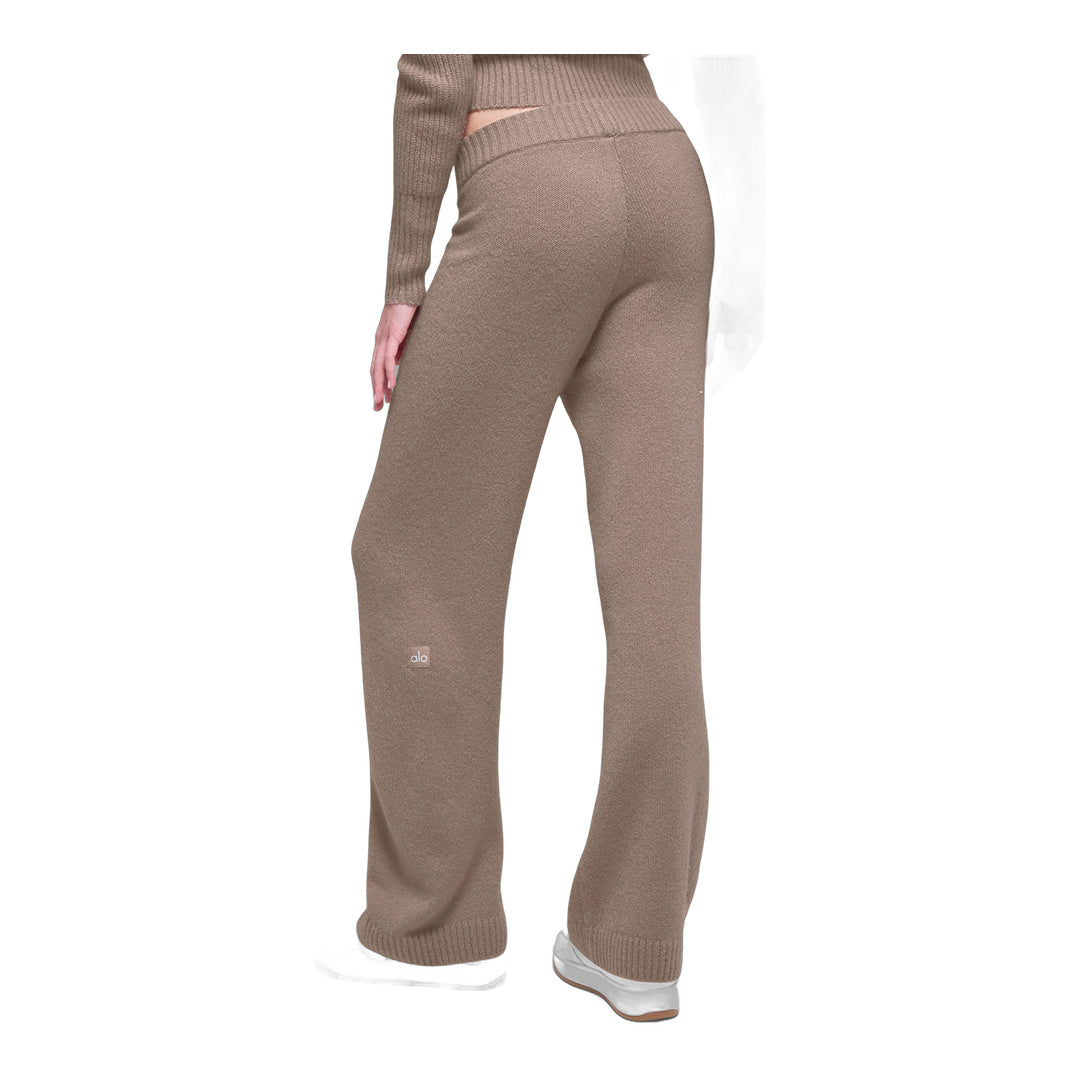 alo Wool Cashmere High-Waist New Class Wide Leg Pant - Chai Latte by Alo Yoga