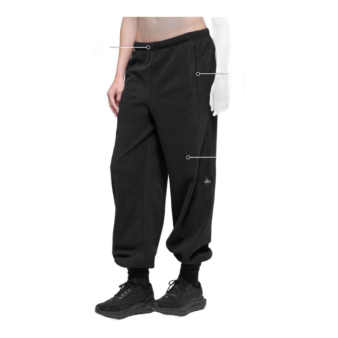 alo Polar Fleece High-Waist Retreat Jogger - Black by Alo Yoga