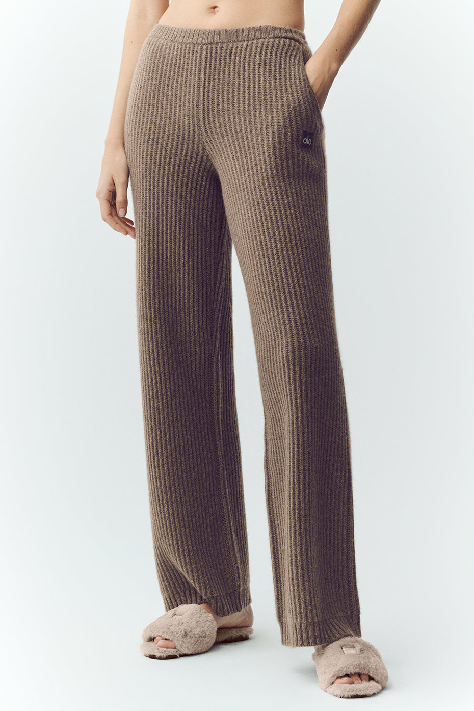Cashmere High-Waist Northstar Straight Leg Pant - Alpine Cocoa Heather (W54335P)