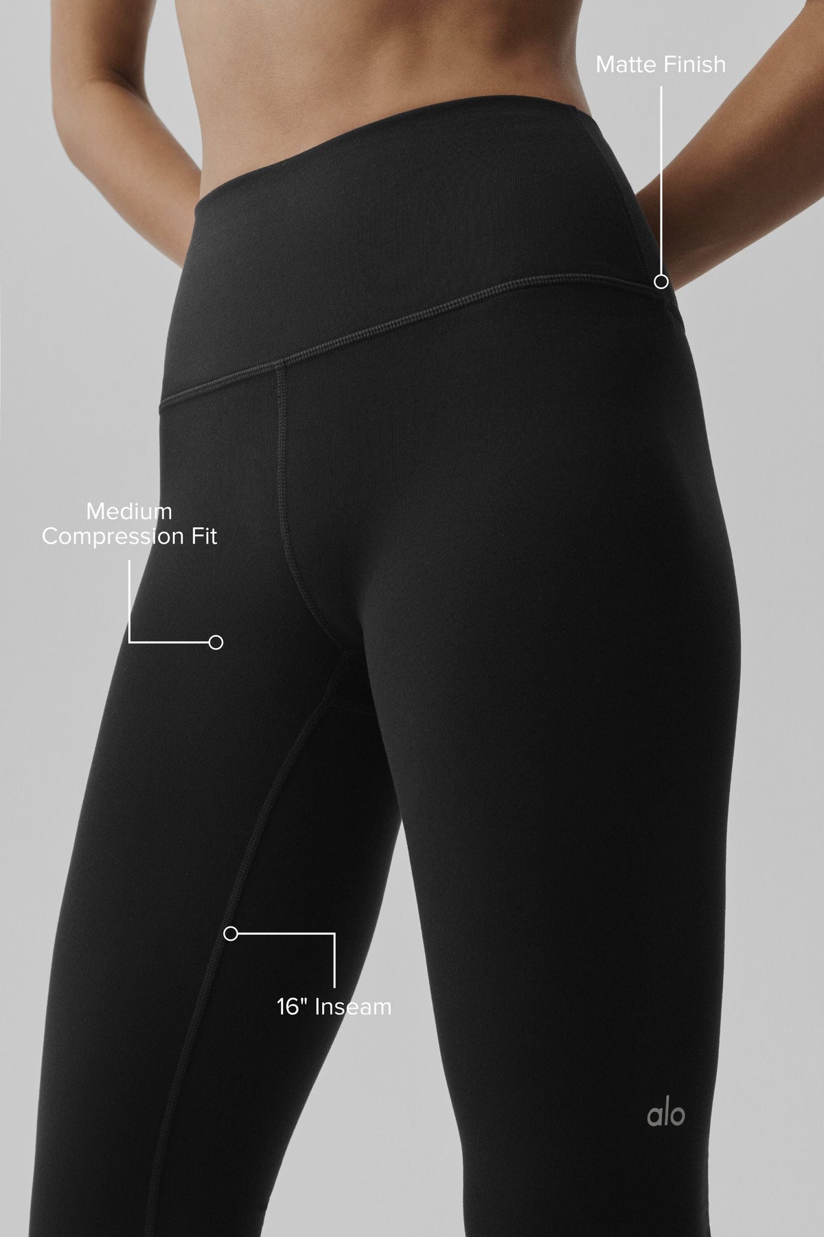 Alo Yoga 16" High-Waist Airbrush Capri in Black, product image 2 of 6