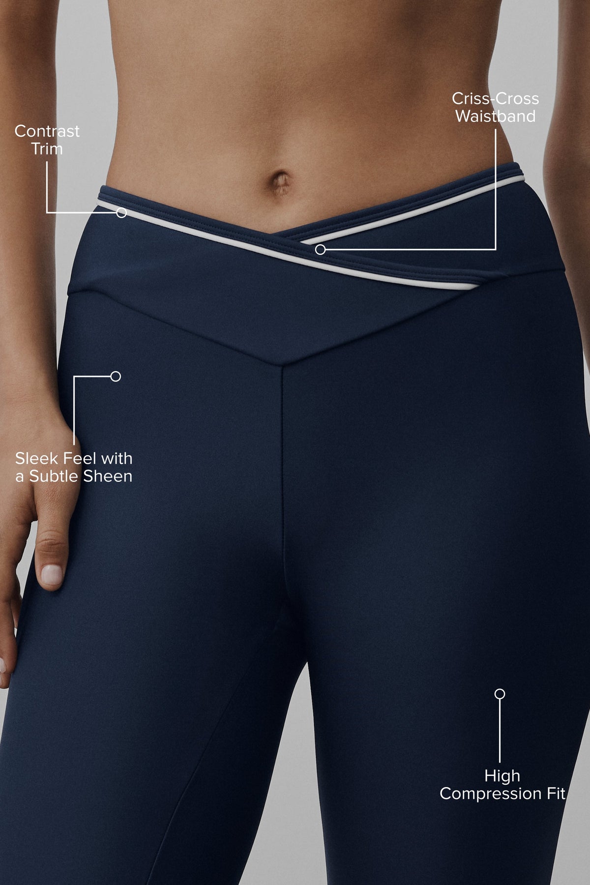 Alo Yoga Airlift High-Waist Trifecta Legging in Navy/White, product image 2 of 6