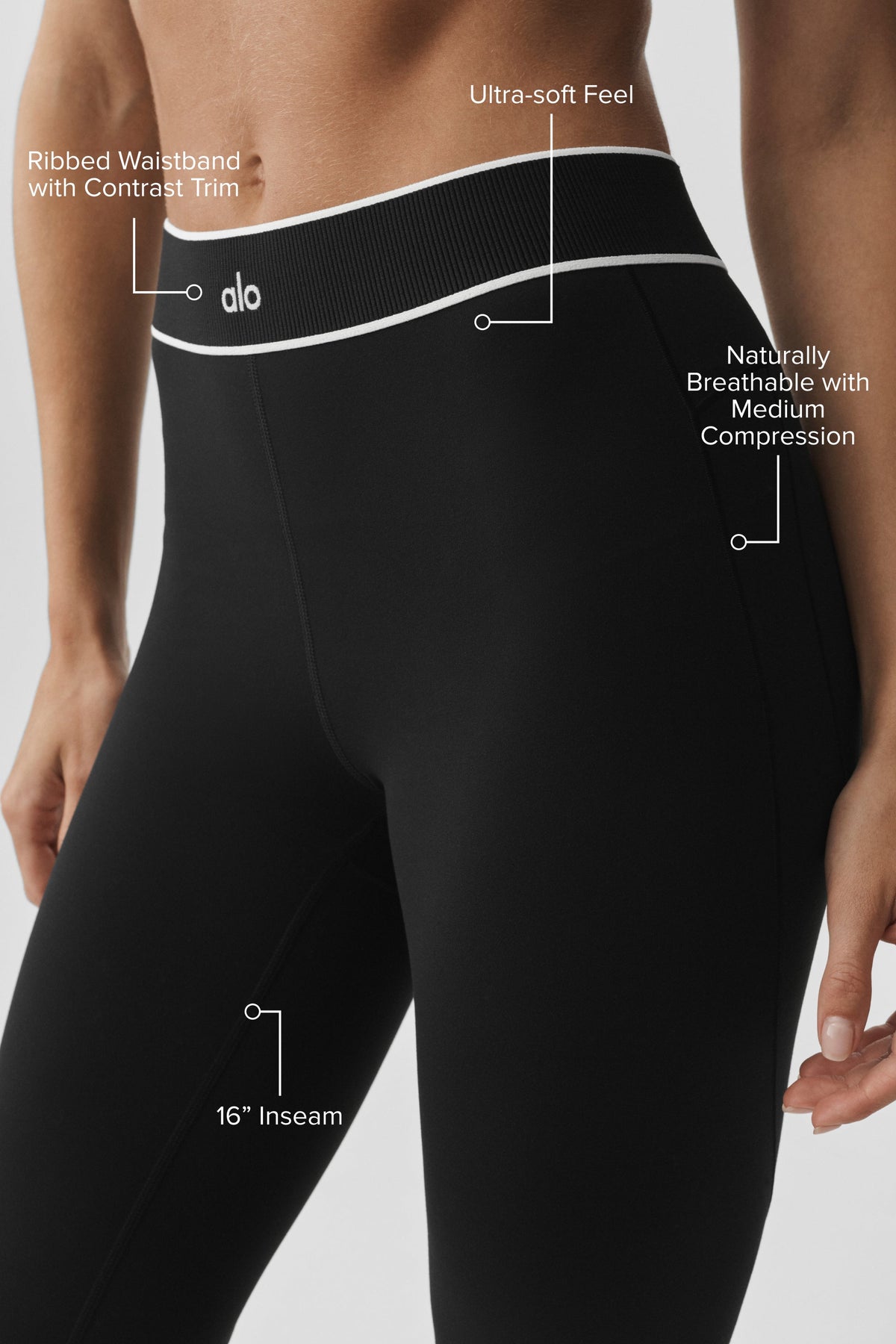Alo Yoga Softsculpt High-Waist Amp It Up Capri in Black, product image 2 of 4