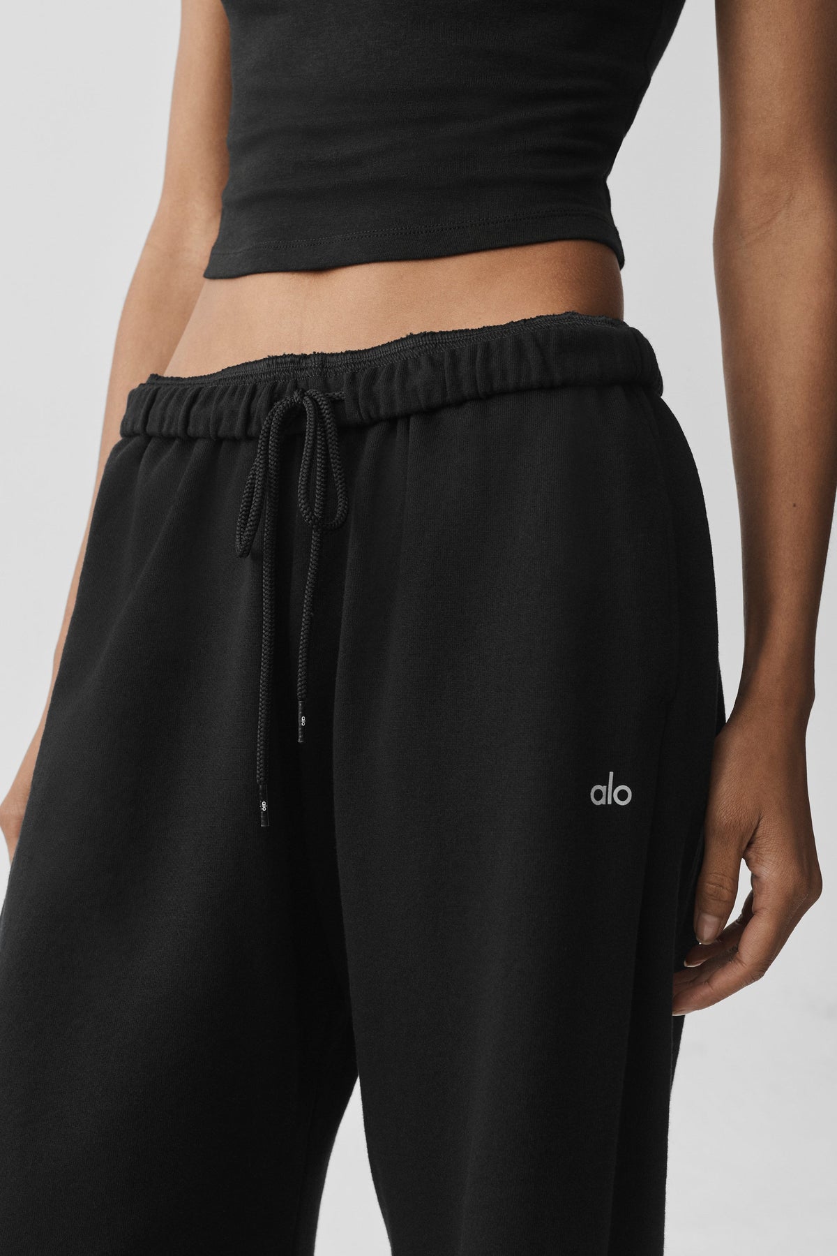 Alo Yoga Chill Cutoff Sweatpant in Black, product image 4 of 4