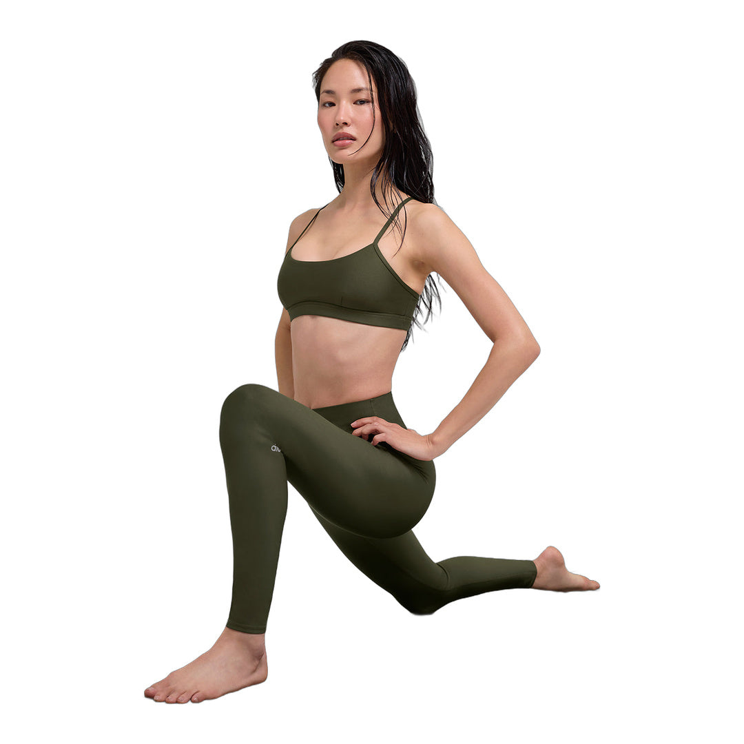 alo High-Waist Airlift Legging - Green Olive by Alo Yoga