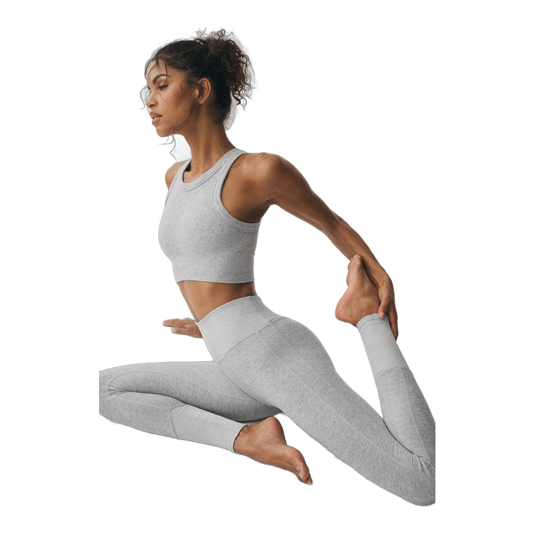 alo High-Waist Alosoft Lounge Legging - Athletic Heather Grey by Alo Yoga