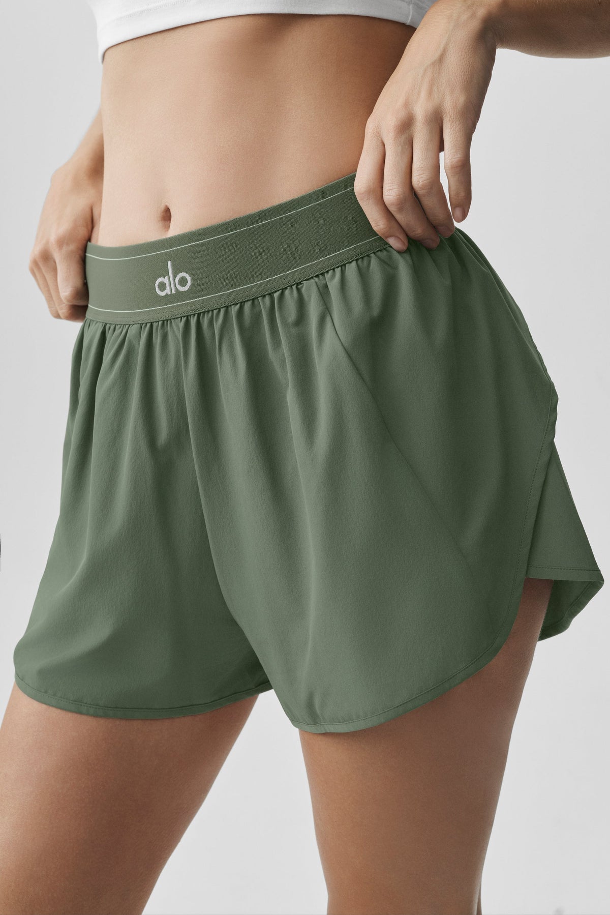 Alo Yoga Match Point Short in Bamboo Green, product image 4 of 5
