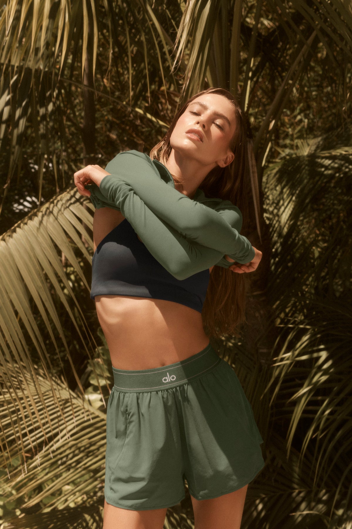 Alo Yoga Match Point Short in Bamboo Green