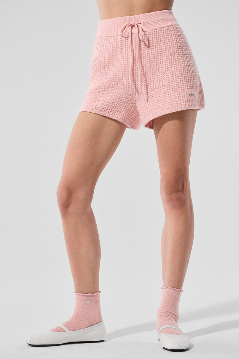 Cashmere High-Waist Plush Waffle Short - Pink Quartz (W6342R)