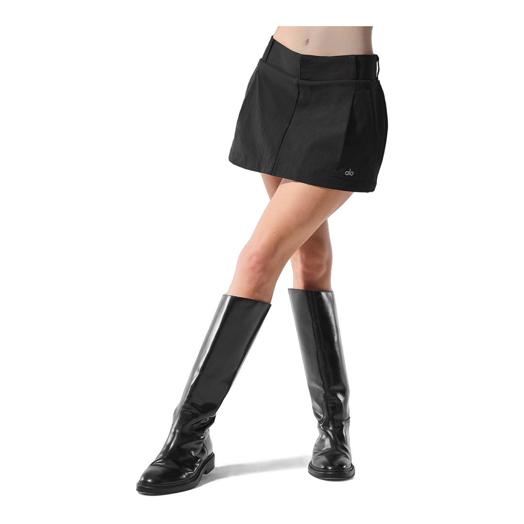 alo Fan Club Mini Skirt - Black by Alo Yoga