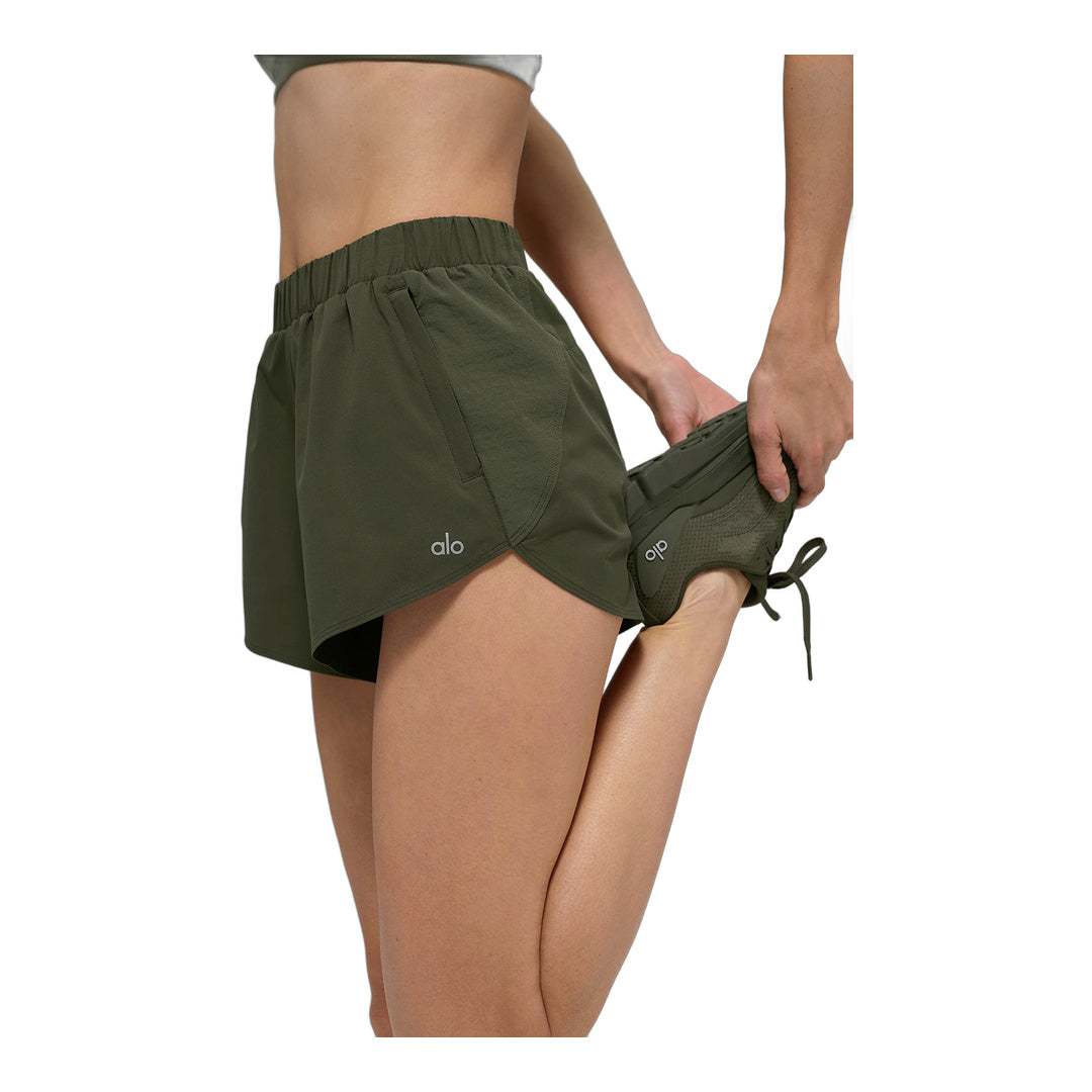 alo Playmaker Dolphin Short - Green Olive by Alo Yoga