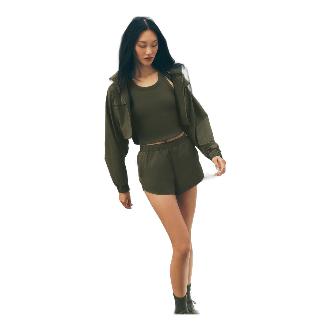 alo Playmaker Dolphin Short - Green Olive by Alo Yoga