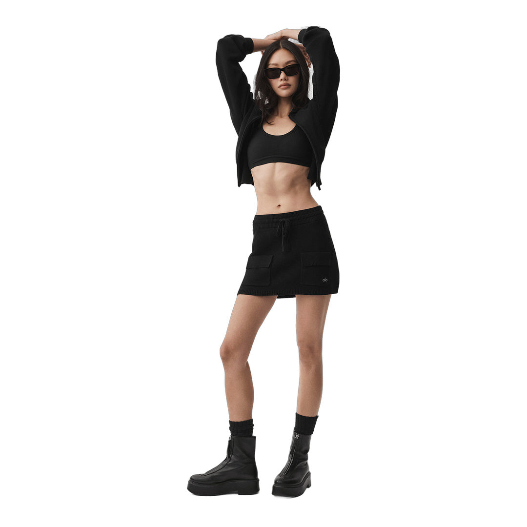 alo Scholar Knit Cargo Skirt - Black by Alo Yoga