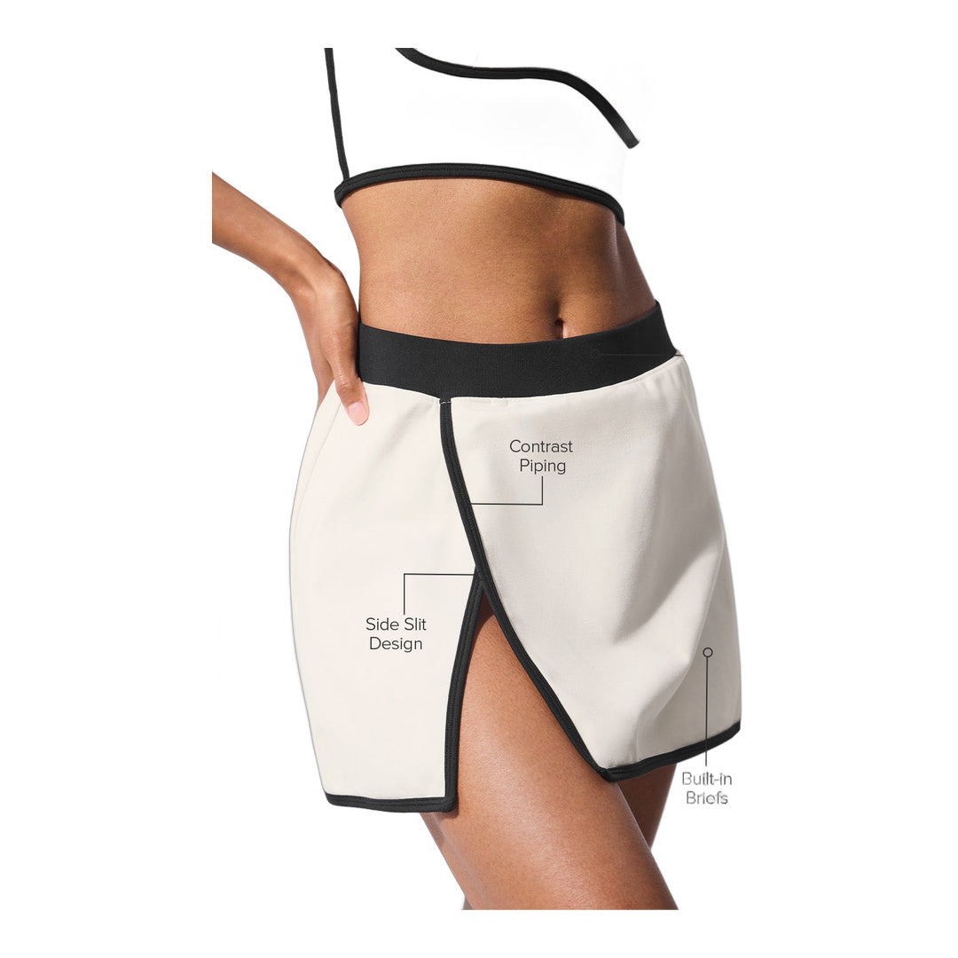 alo Airbrush Streamlined Skirt - Ivory/Black by Alo Yoga
