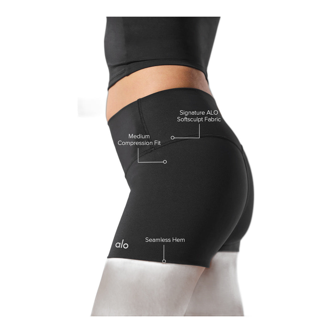 alo 3" ALO Softsculpt High-Waist Precision Short - Black by Alo Yoga