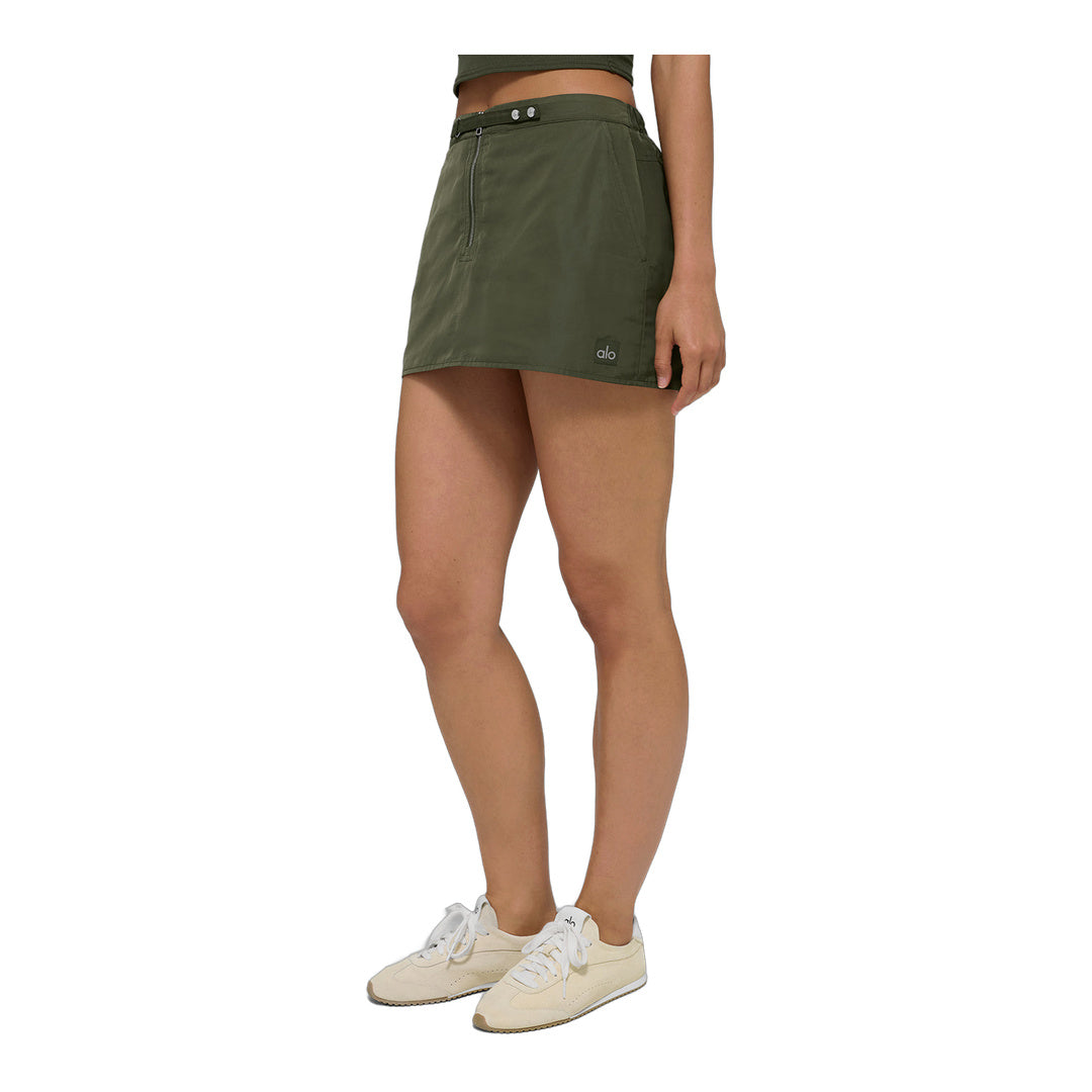 alo Work It Mini Skirt - Green Olive by Alo Yoga