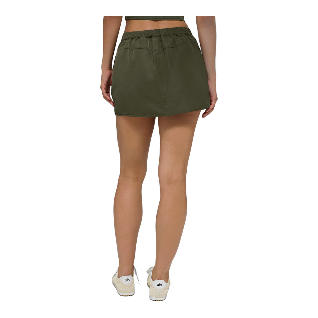 alo Work It Mini Skirt - Green Olive by Alo Yoga