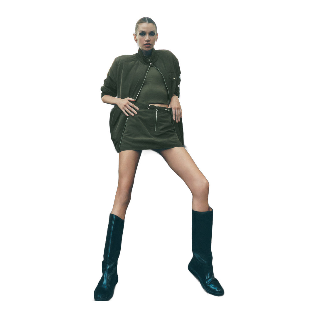 alo Work It Mini Skirt - Green Olive by Alo Yoga