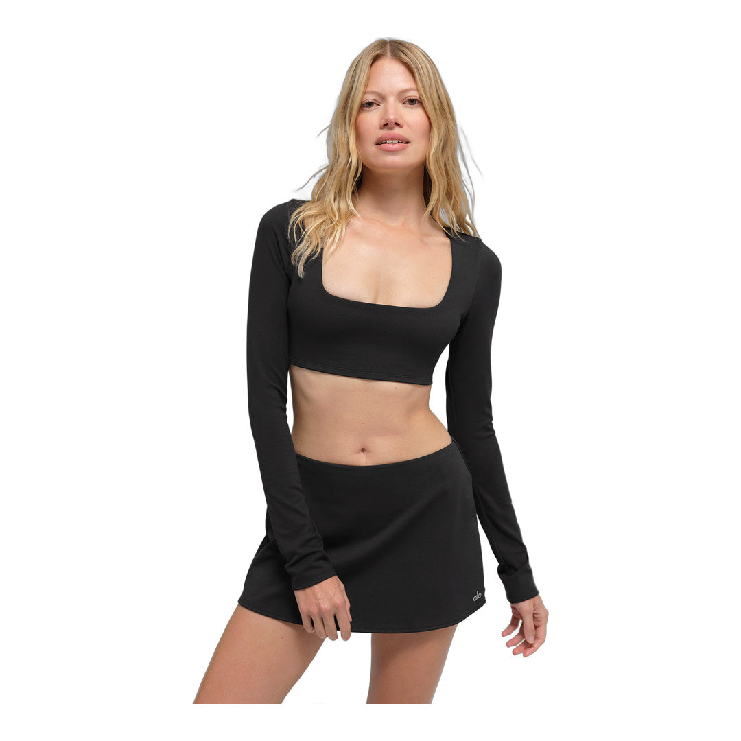 alo ALO Softsculpt Precision Mini Skirt - Black by Alo Yoga