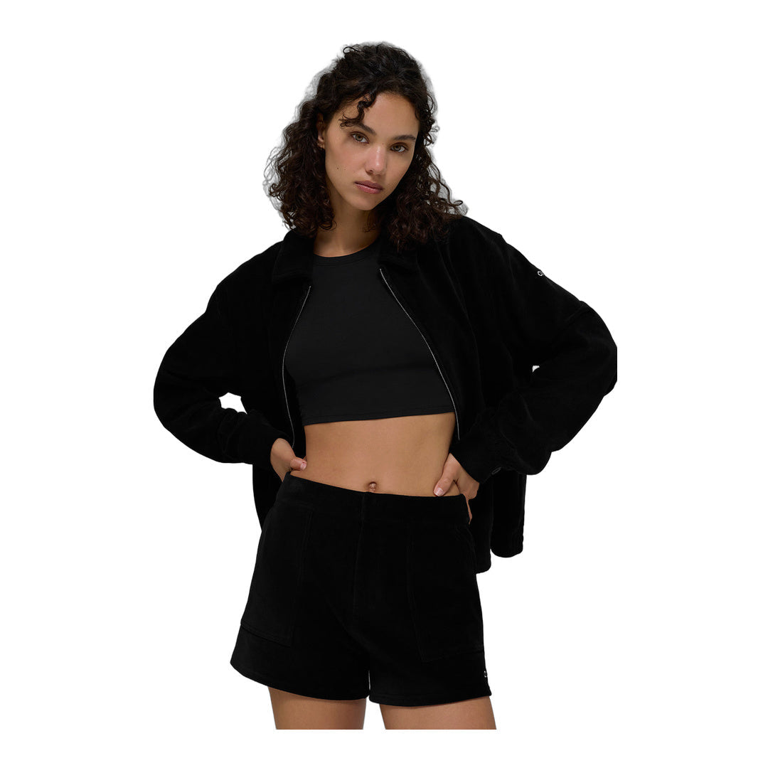 alo Micro Corduroy On Duty Short - Black by Alo Yoga