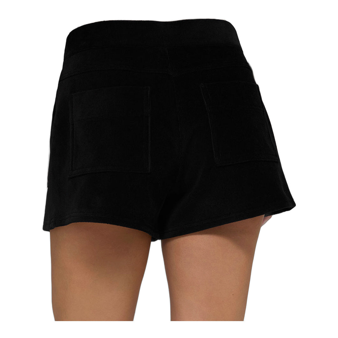 alo Micro Corduroy On Duty Short - Black by Alo Yoga