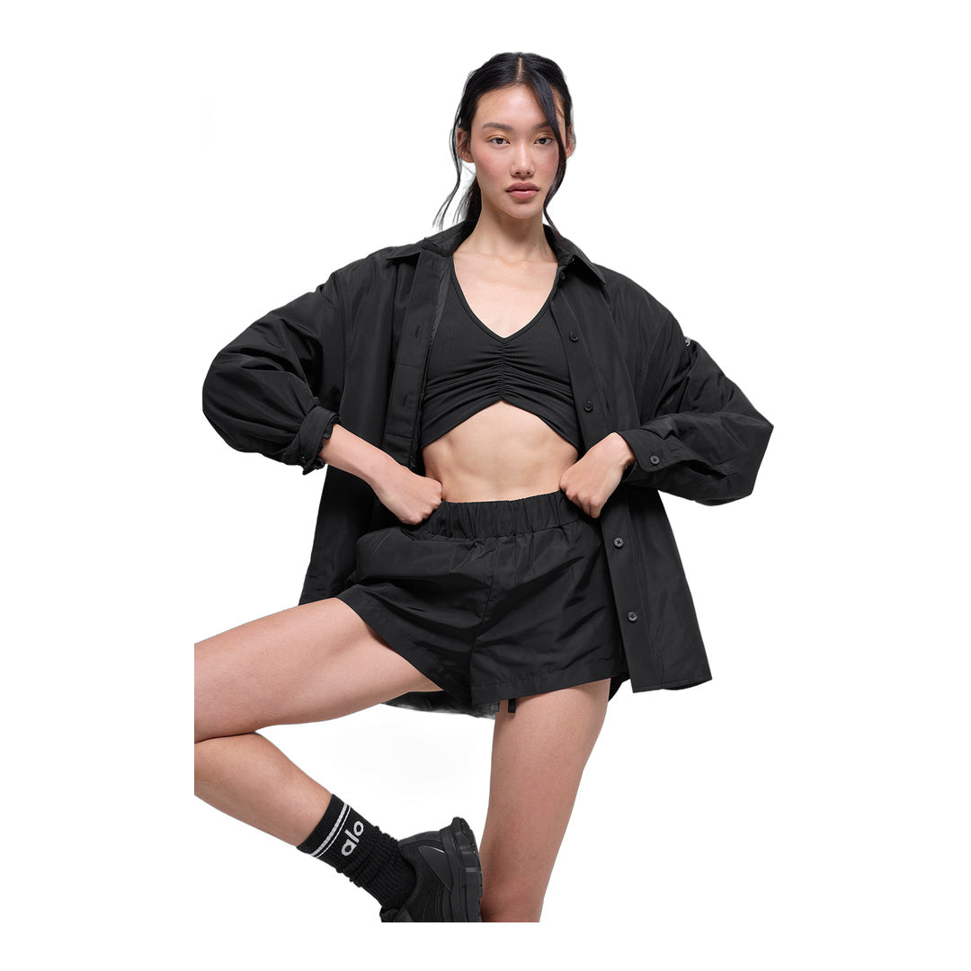 alo High-Waist Socialite Short - Black by Alo Yoga